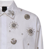 Camicia con cristalli in cotone 106225 A31WZ04 PINKO 