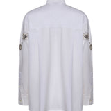 Camicia con cristalli in cotone 106225 A31WZ04 PINKO 