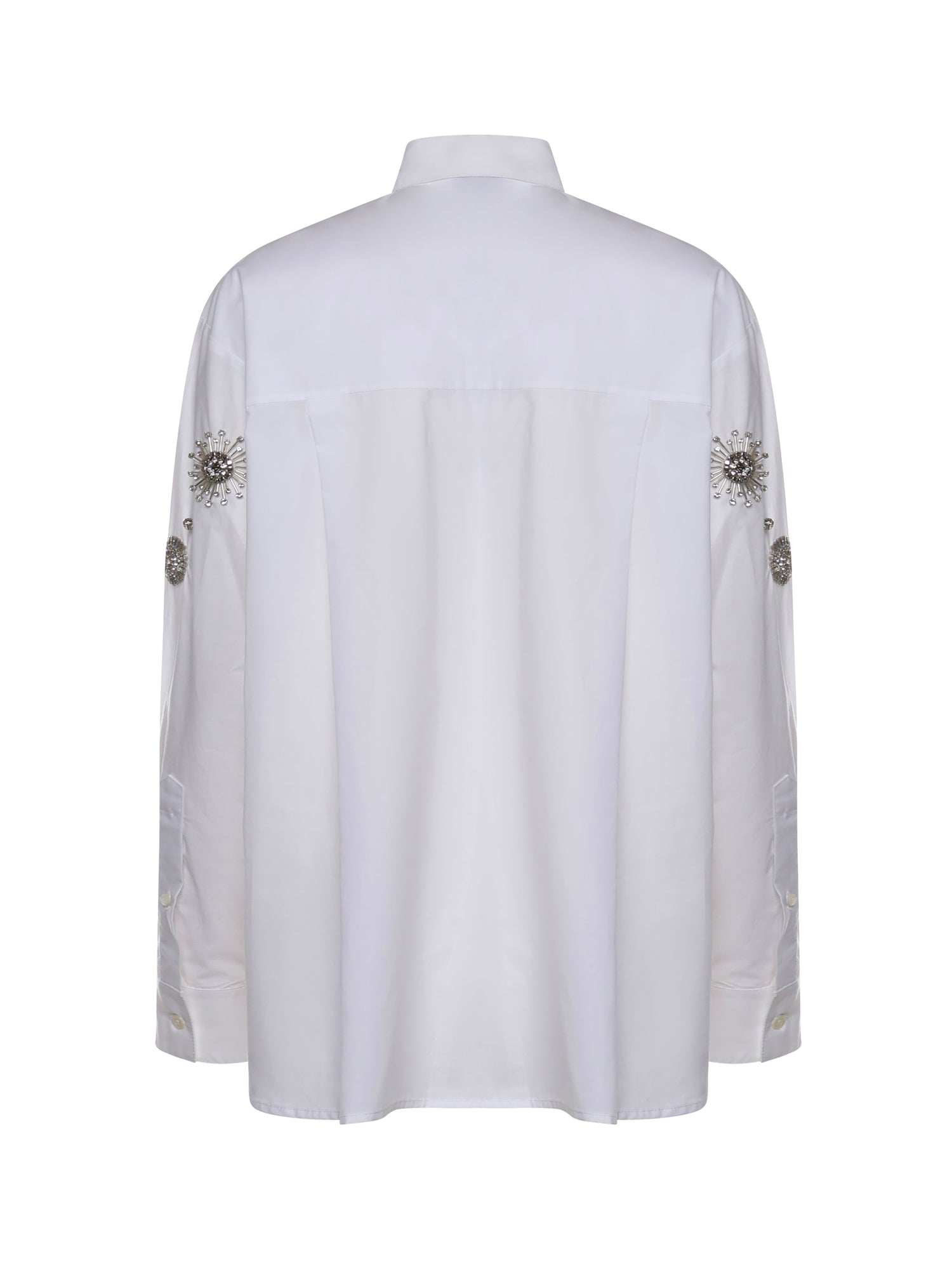 Camicia con cristalli in cotone 106225 A31WZ04 PINKO 