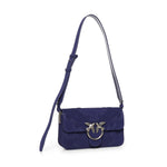 Borsa a spalla Mini Love Bag One Slouchy in suede con intarsi 106244 A0F6J05O PINKO 