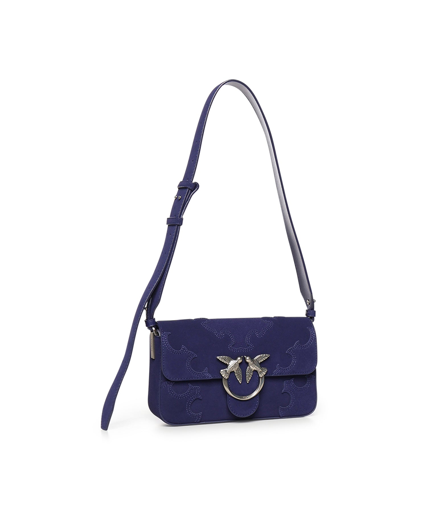Borsa a spalla Mini Love Bag One Slouchy in suede con intarsi 106244 A0F6J05O PINKO 