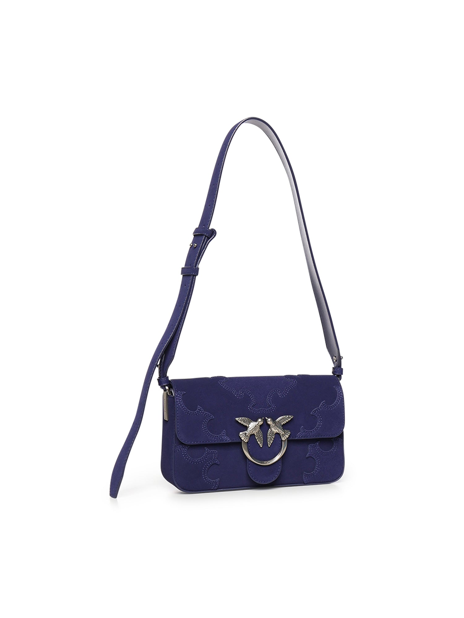 Borsa a spalla Mini Love Bag One Slouchy in suede con intarsi 106244 A0F6J05O PINKO 