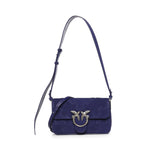 Borsa a spalla Mini Love Bag One Slouchy in suede con intarsi 106244 A0F6J05O PINKO 