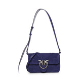 Borsa a spalla Mini Love Bag One Slouchy in suede con intarsi 106244 A0F6J05O PINKO 