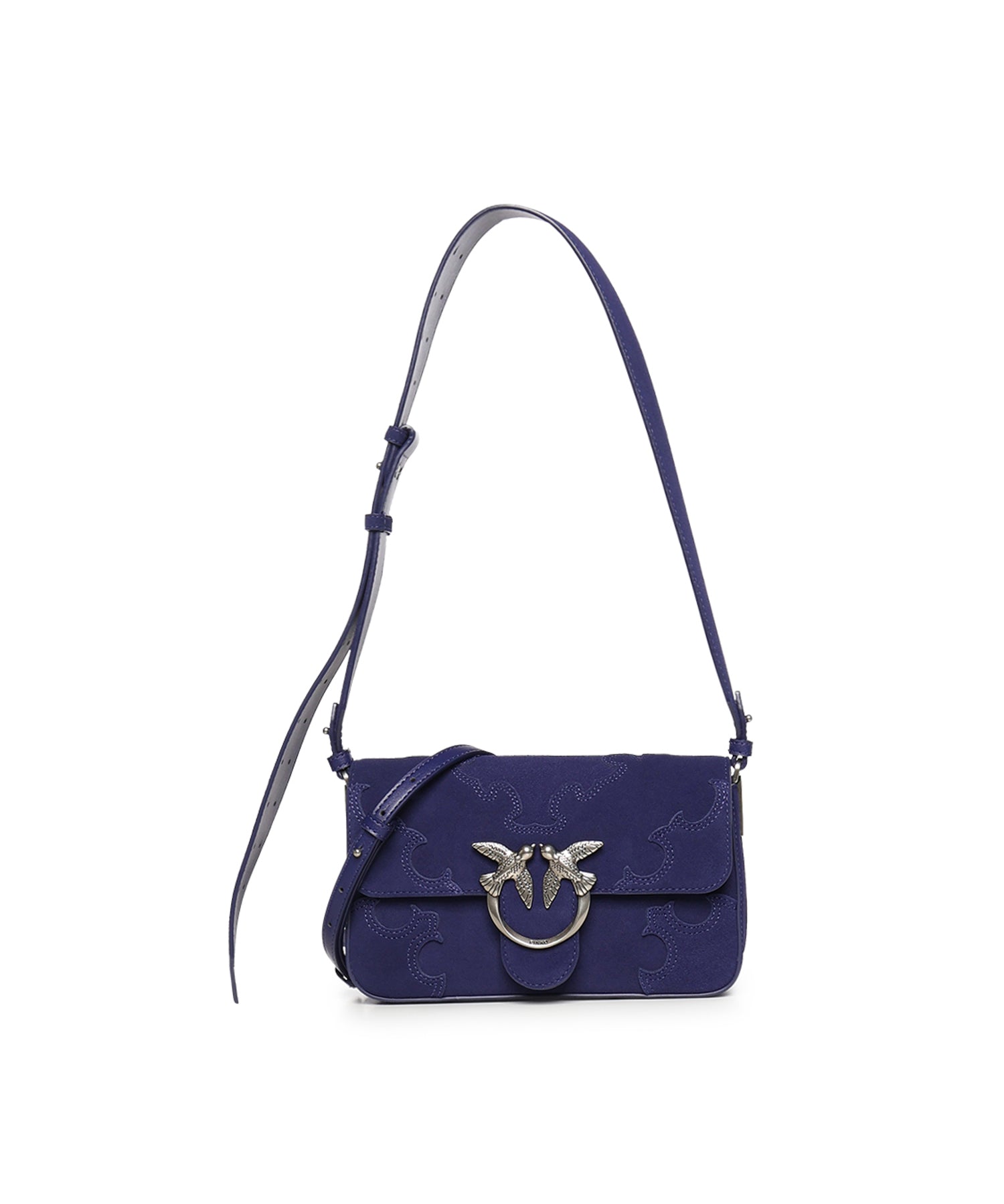 Borsa a spalla Mini Love Bag One Slouchy in suede con intarsi 106244 A0F6J05O PINKO 