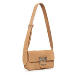 Borsa a spalla Mini Love Bag One Slouchy in suede con intarsi 106244 A0F6L08O PINKO 