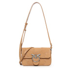 Borsa a spalla Mini Love Bag One Slouchy in suede con intarsi 106244 A0F6L08O PINKO 