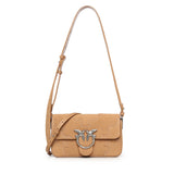 Borsa a spalla Mini Love Bag One Slouchy in suede con intarsi 106244 A0F6L08O PINKO 