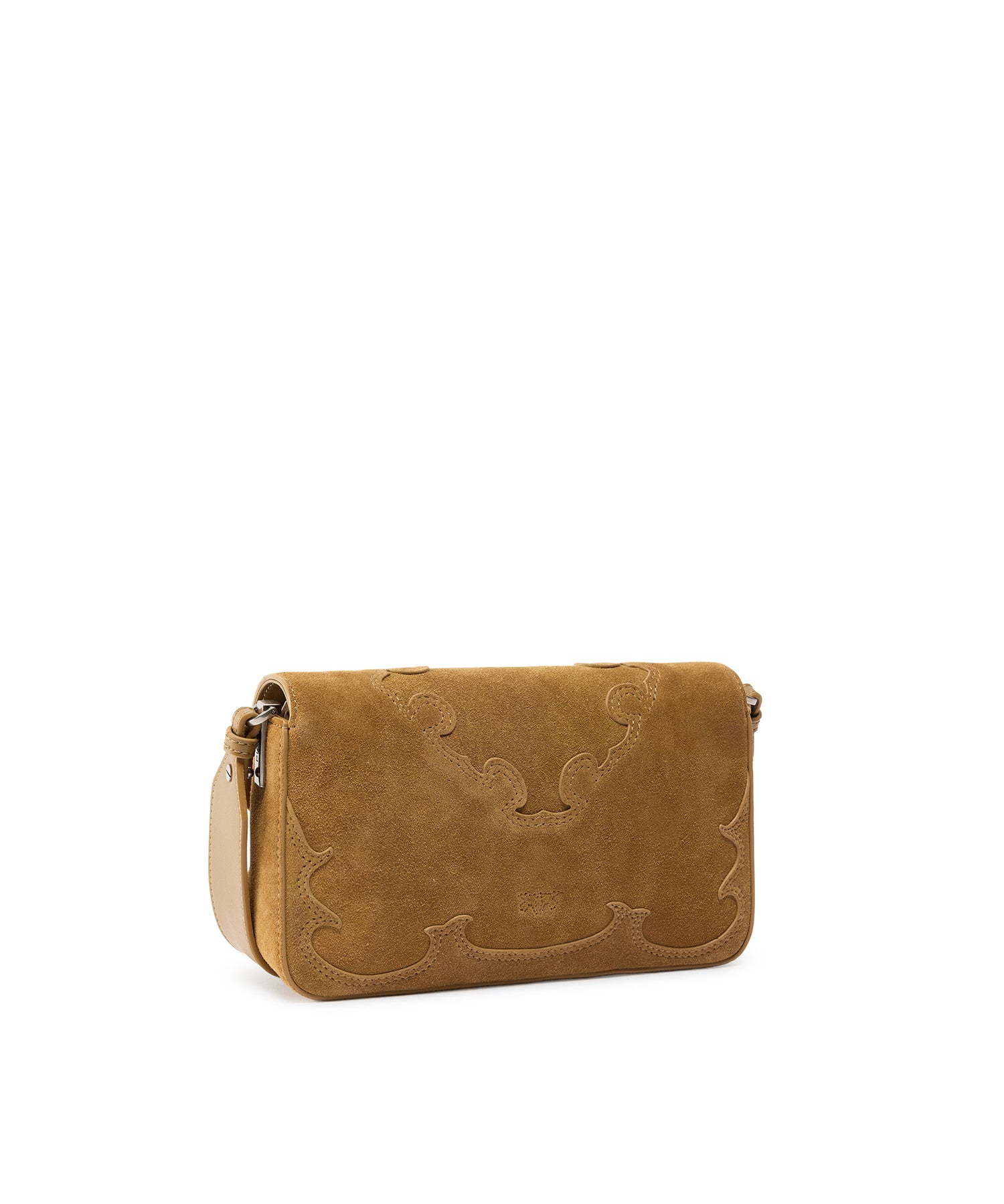 Borsa a spalla Mini Love Bag One Slouchy in suede con intarsi 106244 A0F6L22O PINKO 