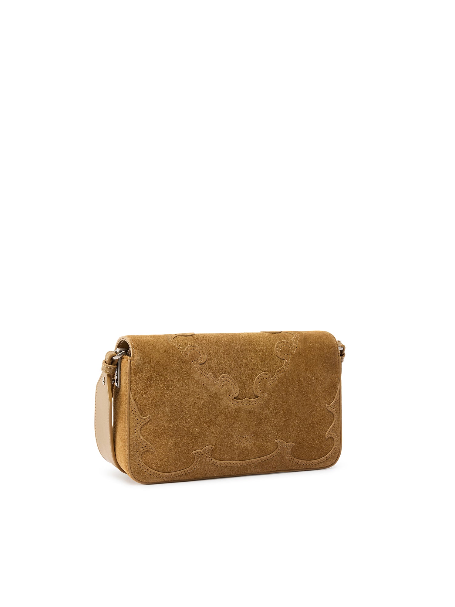 Borsa a spalla Mini Love Bag One Slouchy in suede con intarsi 106244 A0F6L22O PINKO 