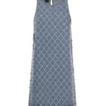 Abito corto in denim con disegno rombi e strass 106245 A32NPJE PINKO 