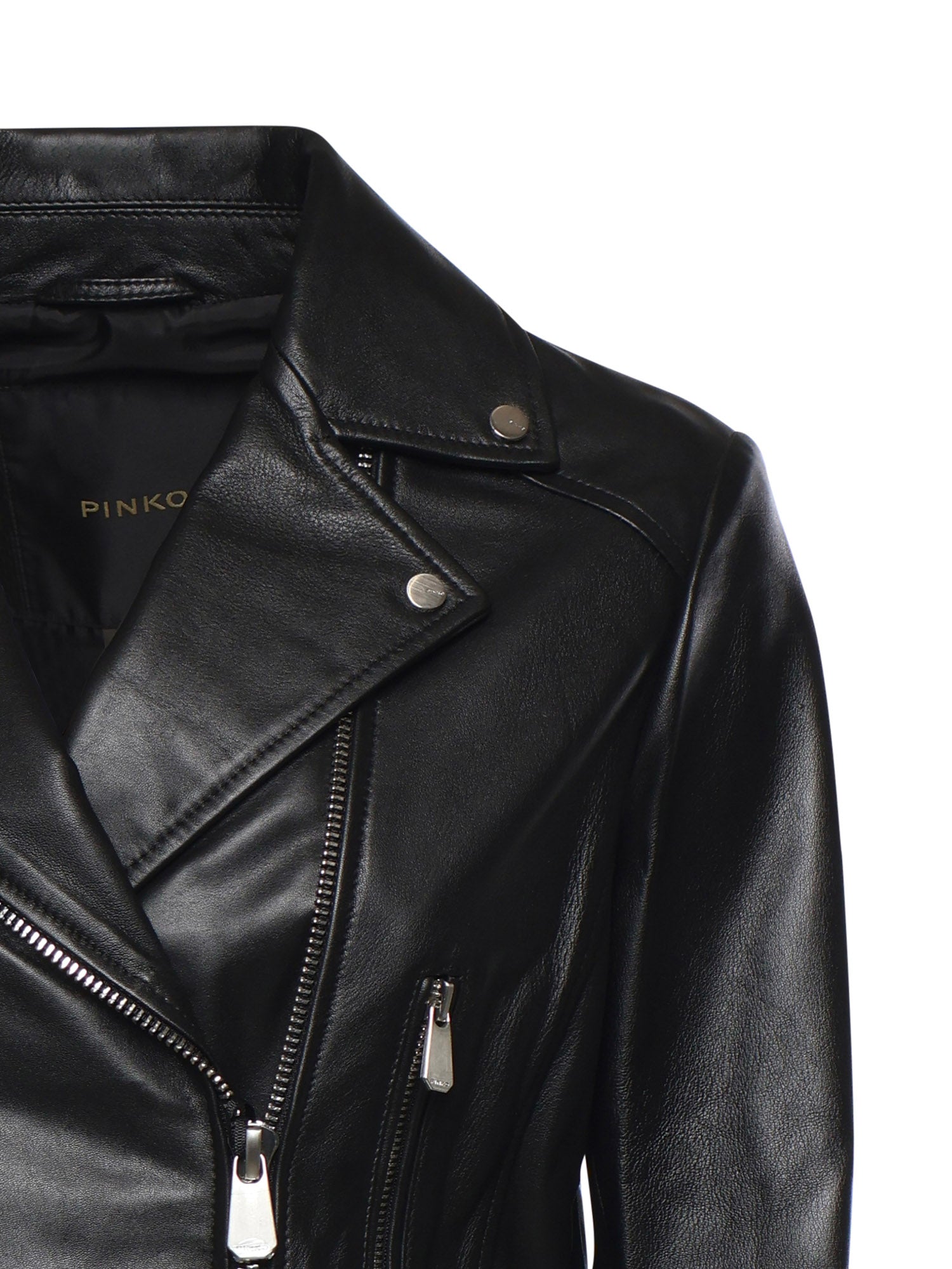 Giacca chiodo stile biker in nappa 106247 A32IZ99 PINKO 