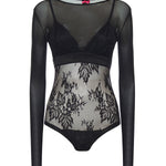 Maglia body in tulle e pizzo 106272 A33EZ99 PINKO 