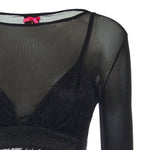 Maglia body in tulle e pizzo 106272 A33EZ99 PINKO 