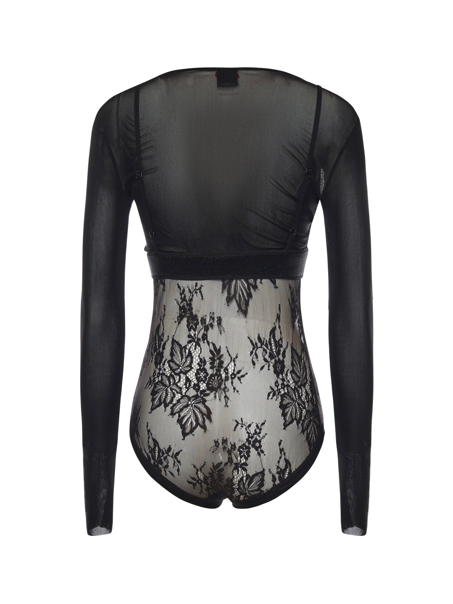 Maglia body in tulle e pizzo 106272 A33EZ99 PINKO 