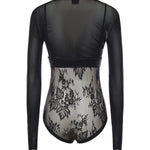 Maglia body in tulle e pizzo 106272 A33EZ99 PINKO 