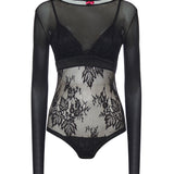 Maglia body in tulle e pizzo 106272 A33EZ99 PINKO 