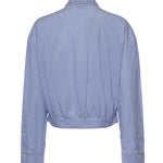 Camicia cropped a righe con colletto gioiello 106277 A32RZE5 PINKO 