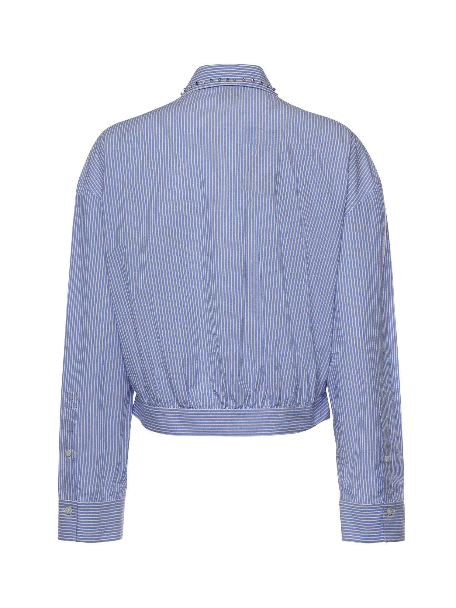 Camicia cropped a righe con colletto gioiello 106277 A32RZE5 PINKO 