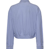 Camicia cropped a righe con colletto gioiello 106277 A32RZE5 PINKO 