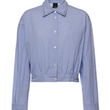 Camicia cropped a righe con colletto gioiello 106277 A32RZE5 PINKO 