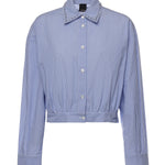Camicia cropped a righe con colletto gioiello 106277 A32RZE5 PINKO 