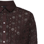 Camicia cropped con ricamo sangallo 106277 A35PM28 PINKO 