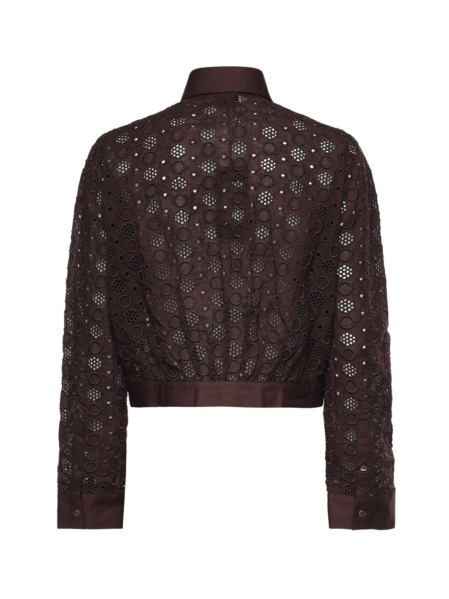 Camicia cropped con ricamo sangallo 106277 A35PM28 PINKO 
