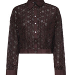 Camicia cropped con ricamo sangallo 106277 A35PM28 PINKO 