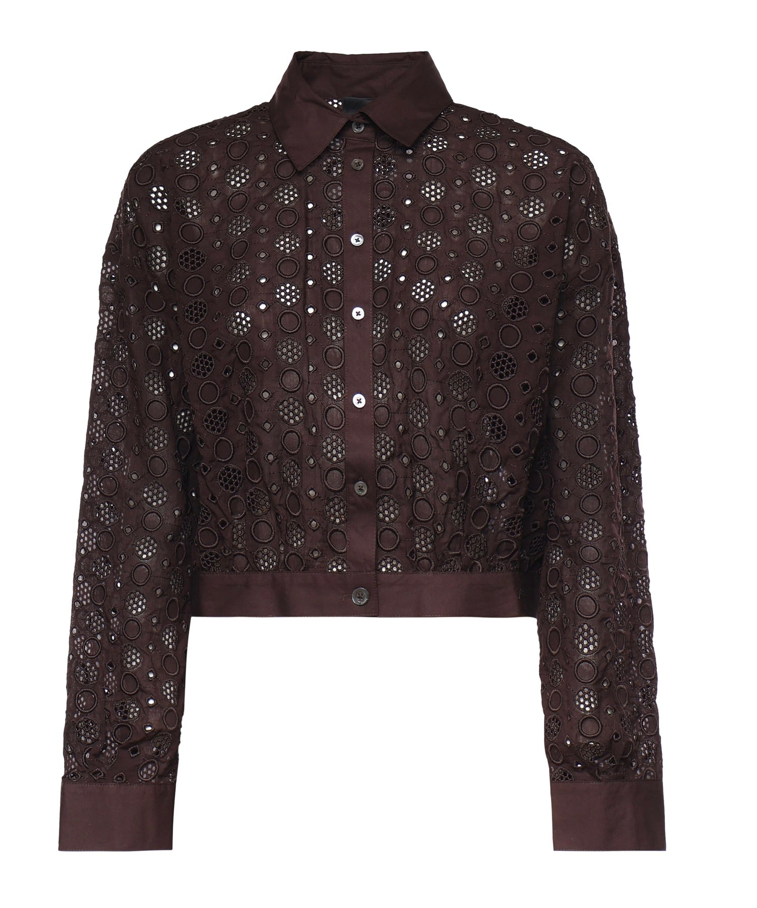 Camicia cropped con ricamo sangallo 106277 A35PM28 PINKO 