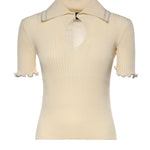 Maglia a costine con bordi gioiello 106287 A343C14 PINKO 