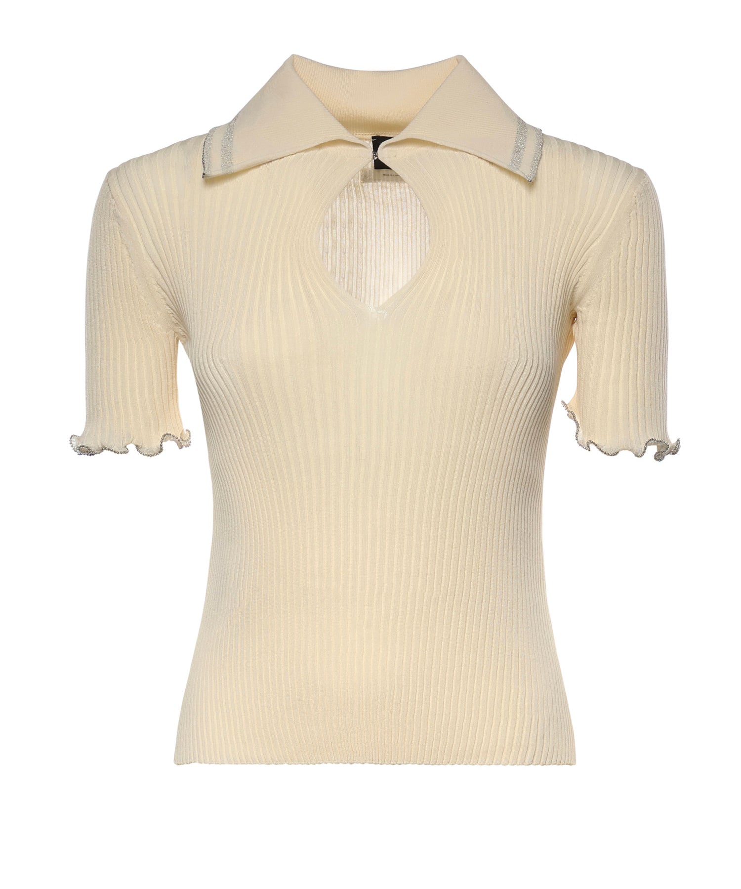 Maglia a costine con bordi gioiello 106287 A343C14 PINKO 