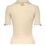 Maglia a costine con bordi gioiello 106287 A343C14 PINKO 