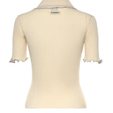 Maglia a costine con bordi gioiello 106287 A343C14 PINKO 