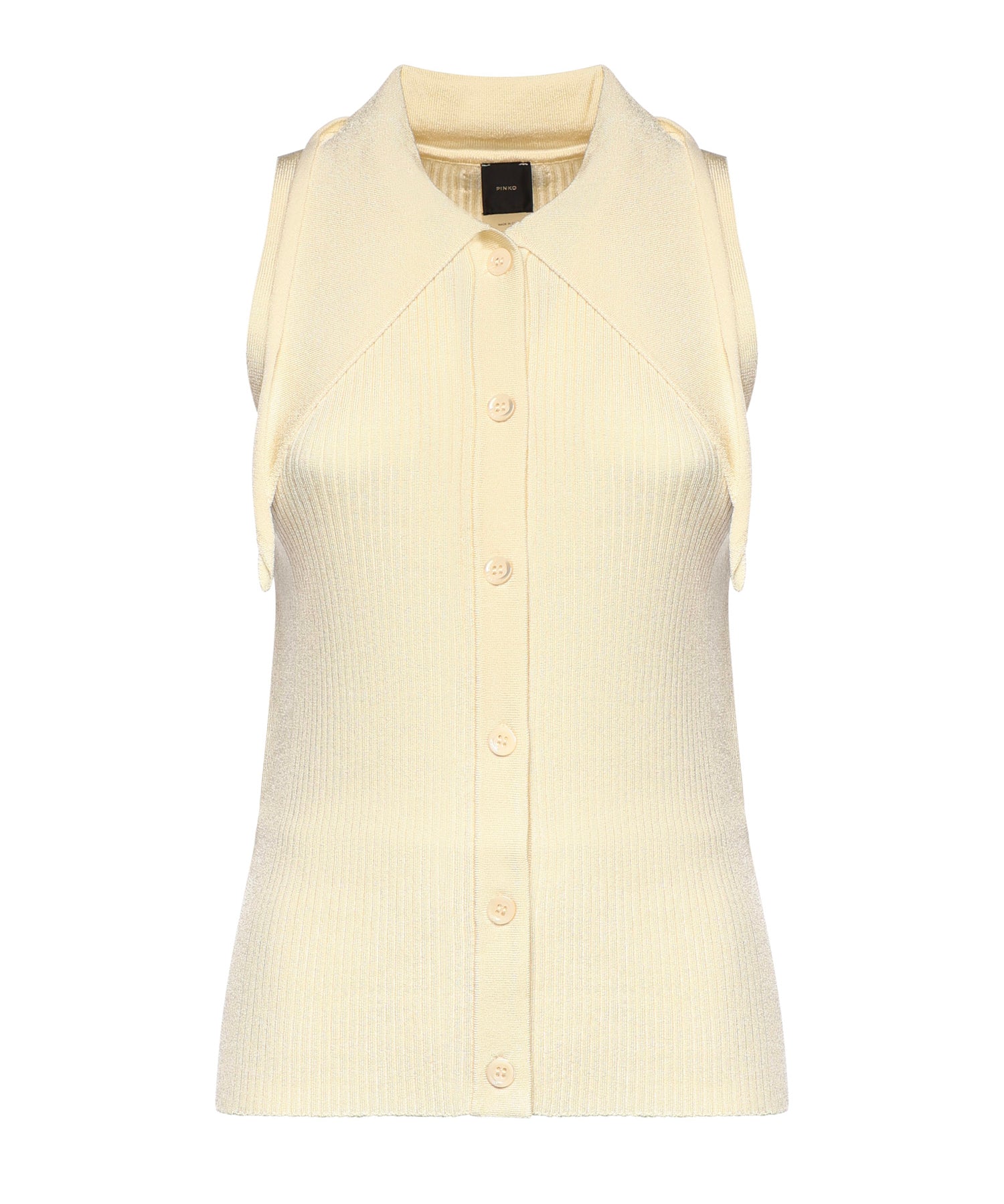 Top con nodo a bandana e bottoni 106315 A347C04 PINKO 