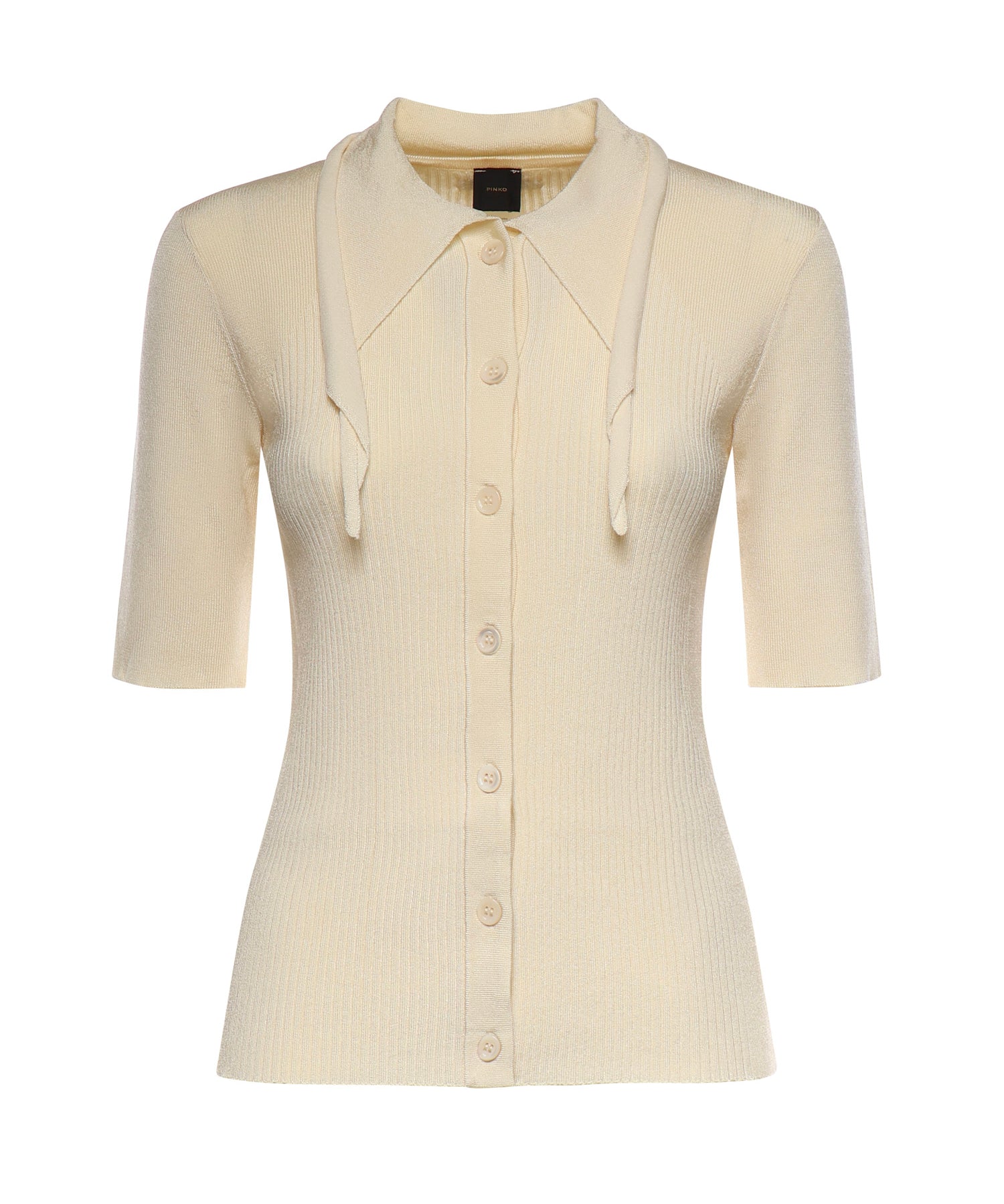 Polo in misto viscosa a coste 106316 A347C04 PINKO 