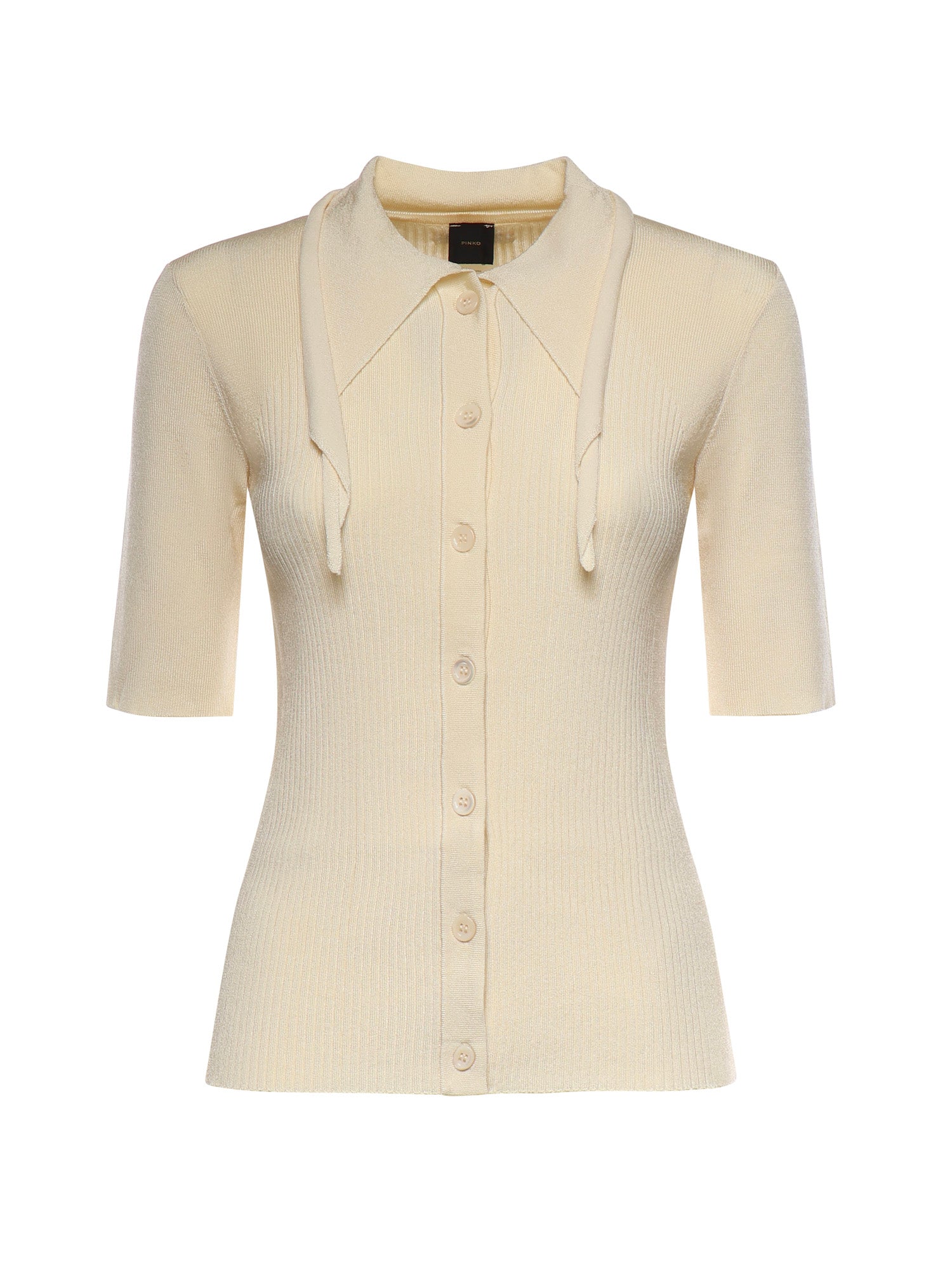 Polo in misto viscosa a coste 106316 A347C04 PINKO 