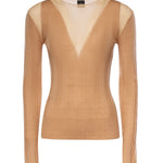 Maglia a coste con trasparenze 106317 A34BC83 PINKO 