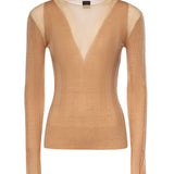 Maglia a coste con trasparenze 106317 A34BC83 PINKO 