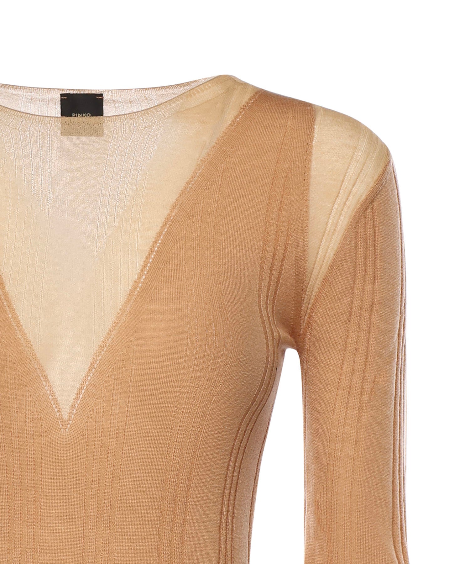 Maglia a coste con trasparenze 106317 A34BC83 PINKO 