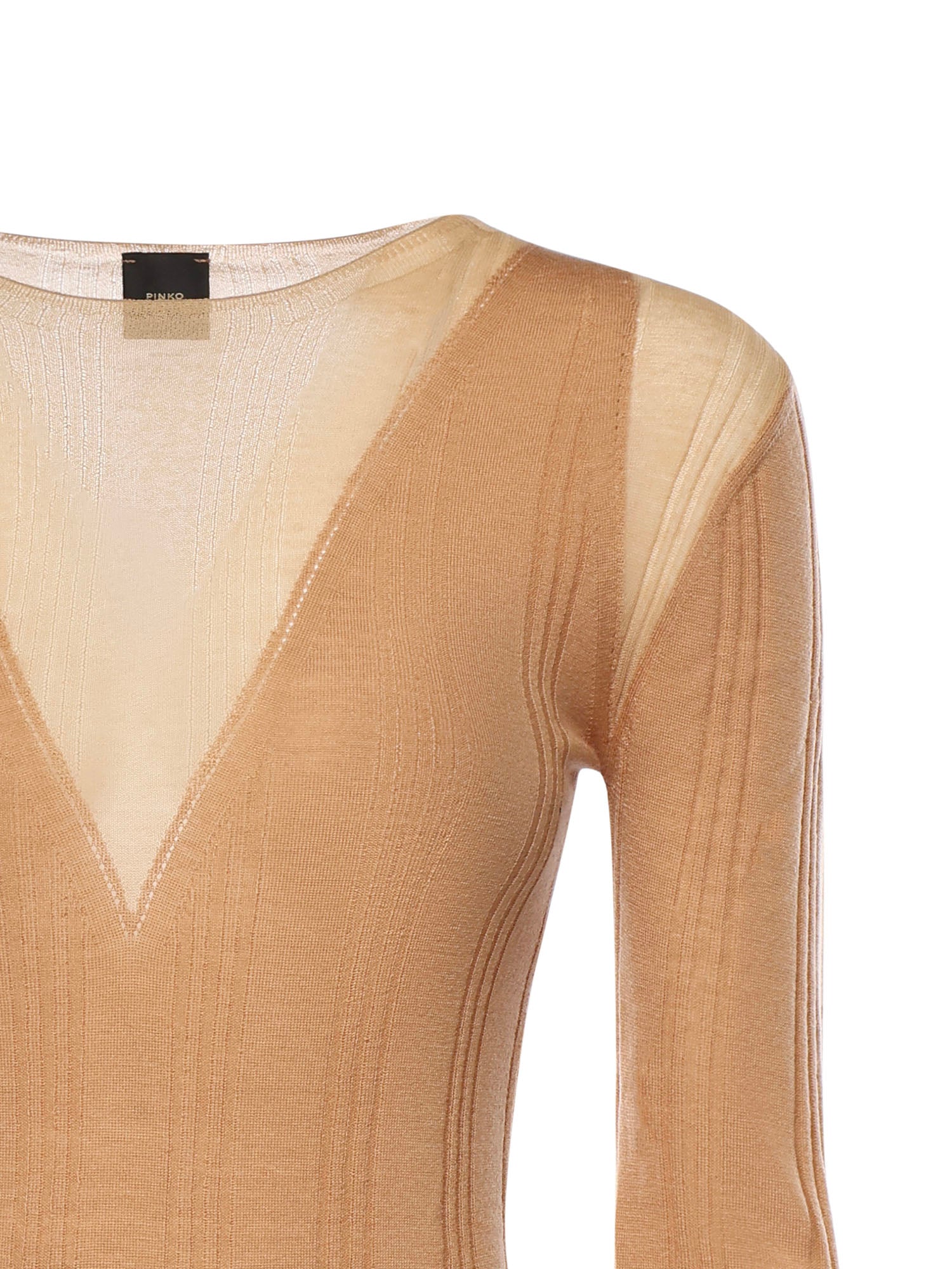 Maglia a coste con trasparenze 106317 A34BC83 PINKO 