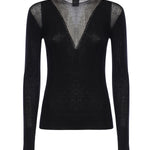 Maglia a coste con trasparenze 106317 A34BZ99 PINKO 