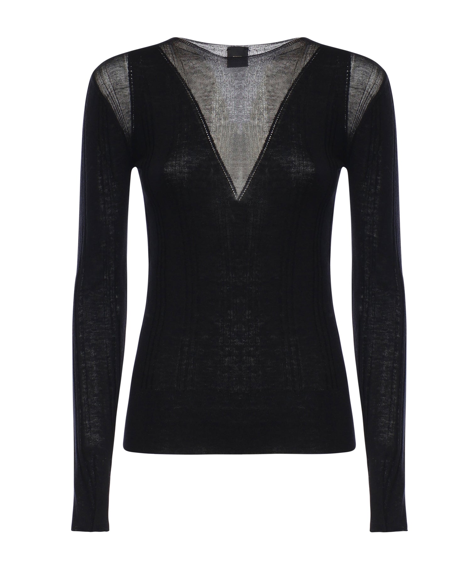 Maglia a coste con trasparenze 106317 A34BZ99 PINKO 
