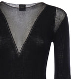 Maglia a coste con trasparenze 106317 A34BZ99 PINKO 