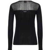 Maglia a coste con trasparenze 106317 A34BZ99 PINKO 