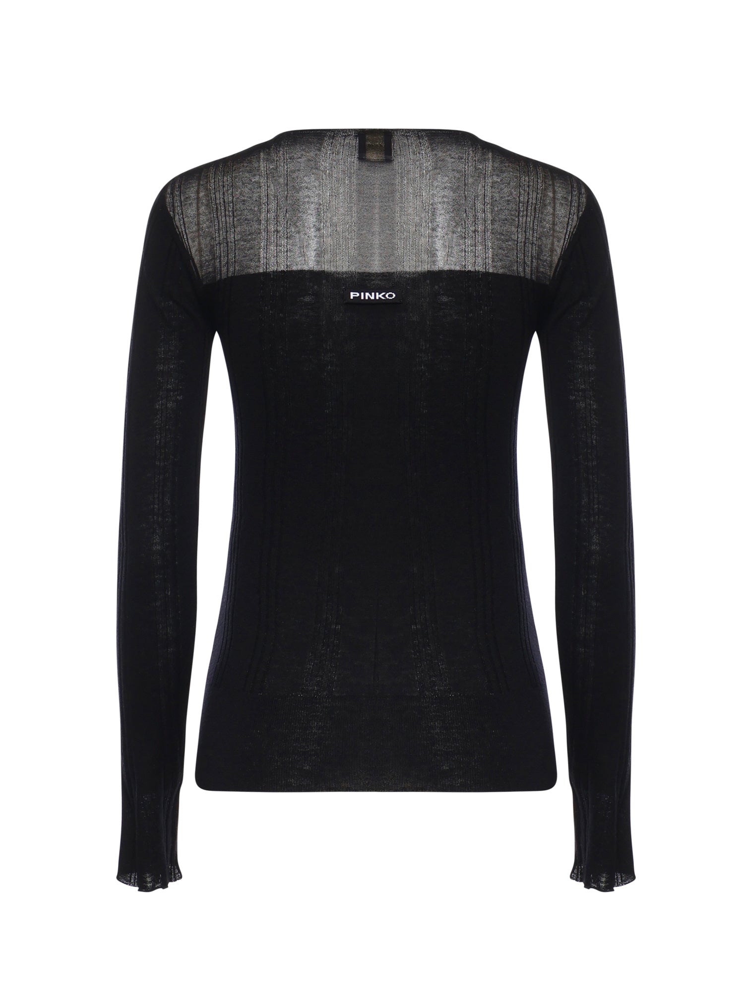 Maglia a coste con trasparenze 106317 A34BZ99 PINKO 