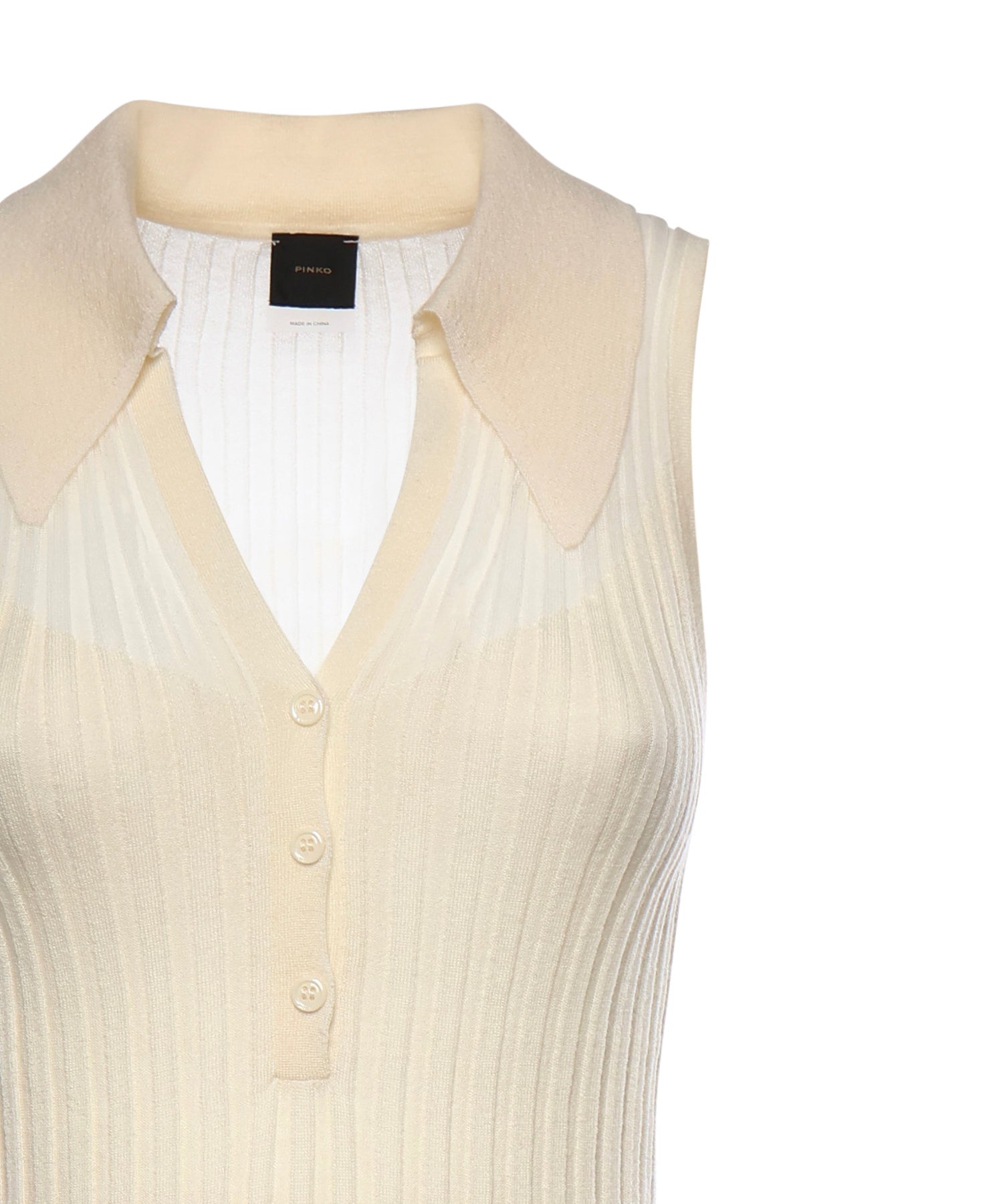 Canotta a polo in maglia a coste 106318 A34BC14 PINKO 