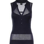Canotta a polo in maglia a coste 106318 A34BG56 PINKO 
