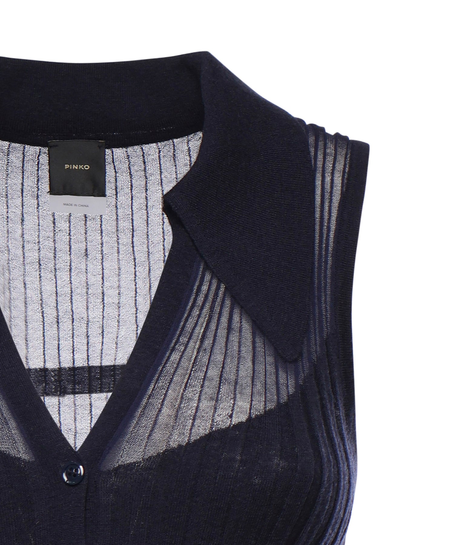 Canotta a polo in maglia a coste 106318 A34BG56 PINKO 