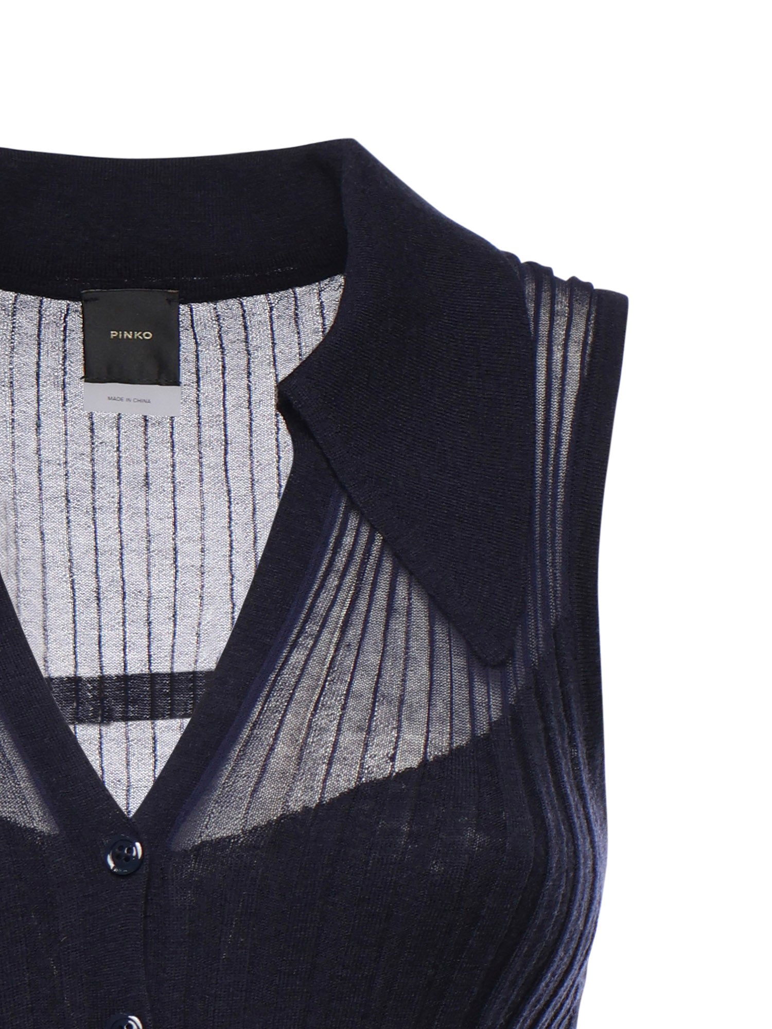 Canotta a polo in maglia a coste 106318 A34BG56 PINKO 
